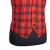 Mens Waistcoat Suit Vest 40R Red Black White Plaid 100% Wool Formal Wedding Prom