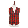 Mens Vest 44R Tartan Plaid Wool Red Black Yellow Waistcoat Formal Wedding Party
