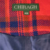 Mens Waistcoat Suit Lapel Vest 40R Orange Blue Plaid Wool Formal Wedding Party