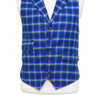Mens Vest 44R Plaid Wool Blue Lapel Waistcoat Western Formal Wedding Groom Party