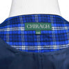 Mens Vest 44R Plaid Wool Blue Lapel Waistcoat Western Formal Wedding Groom Party