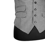 Mens Waistcoat 40R Suit Vest Lapel Black White Check Wool Formal Wedding Party