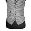Mens Waistcoat 40R Suit Vest Lapel Black White Check Wool Formal Wedding Party