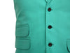 Mens Vest Suit Lapel Turquoise Cotton Blend Dress Formal Wedding Waistcoat XL 46