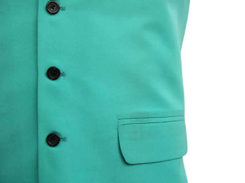 Mens Vest Suit Lapel Turquoise Cotton Blend Dress Formal Wedding Waistcoat XL 46