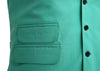 Mens Vest Suit Lapel Turquoise Cotton Blend Dress Formal Wedding Waistcoat XL 46