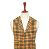 Mens Vest 44R Plaid Wool Yellow Orange Green Waistcoat Western Formal Wedding
