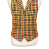 Mens Vest 44R Plaid Wool Yellow Orange Green Waistcoat Western Formal Wedding
