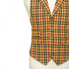 Mens Vest 44R Plaid Wool Yellow Orange Green Waistcoat Western Formal Wedding