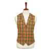 Mens Vest 44R Plaid Wool Yellow Orange Green Waistcoat Western Formal Wedding