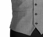 Mens Vest Gray Houndstooth Check Wool Dress Formal Wedding Suit Waistcoat Medium
