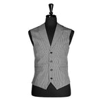 Mens Vest Gray Houndstooth Check Wool Dress Formal Wedding Suit Waistcoat Medium