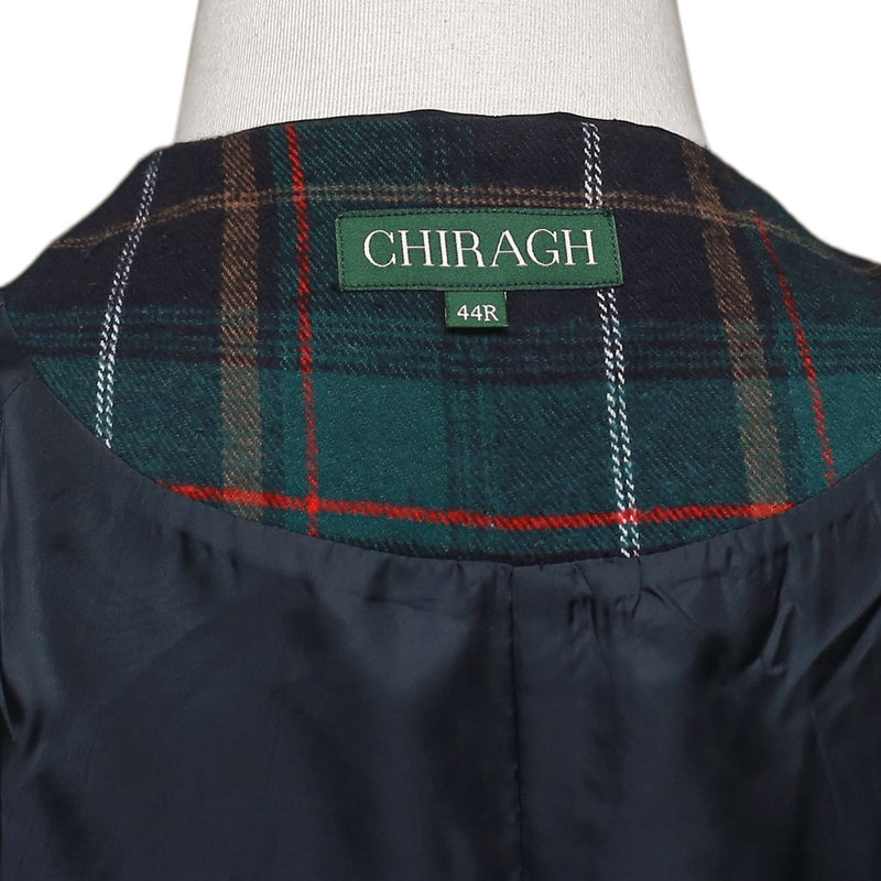 Mens Vest 44R Green Black Tartan Plaid Wool Waistcoat XL Formal Wedding Party