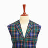 Mens Vest Suit Lapel Multicolor Tartan Plaid Wool Formal Wedding Waistcoat XL 46