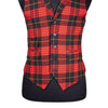Mens Waistcoat Suit Vest 40R Red Black Yellow Tartan Plaid Wool Formal Wedding