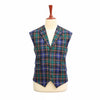Mens Vest Suit Lapel Multicolor Tartan Plaid Wool Formal Wedding Waistcoat XL 46