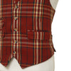 Mens Vest 44R Plaid Wool Burgundy Yellow Waistcoat Western Formal Wedding Party