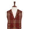 Mens Vest 44R Plaid Wool Burgundy Yellow Waistcoat Western Formal Wedding Party