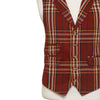 Mens Vest 44R Plaid Wool Burgundy Yellow Waistcoat Western Formal Wedding Party