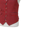 Mens Vest 44R Red Gray Check Wool Waistcoat XL Casual Formal Wedding Party Groom