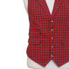Mens Vest 44R Red Gray Check Wool Waistcoat XL Casual Formal Wedding Party Groom