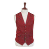 Mens Vest 44R Red Gray Check Wool Waistcoat XL Casual Formal Wedding Party Groom