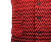 Mens Vest Suit Lapel Red Black Geometric Wool Formal Wedding Waistcoat XL 46