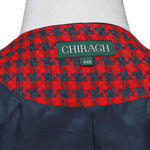 Mens Vest 44R Red Gray Check Wool Waistcoat XL Casual Formal Wedding Party Groom