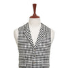 Mens Vest 44R Black White Check Wool Waistcoat Casual Formal Wedding Party Groom