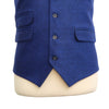 Mens Vest Suit Lapel Blue Textured Wool Dress Formal Wedding Waistcoat XL 46