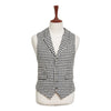 Mens Vest 44R Black White Check Wool Waistcoat Casual Formal Wedding Party Groom