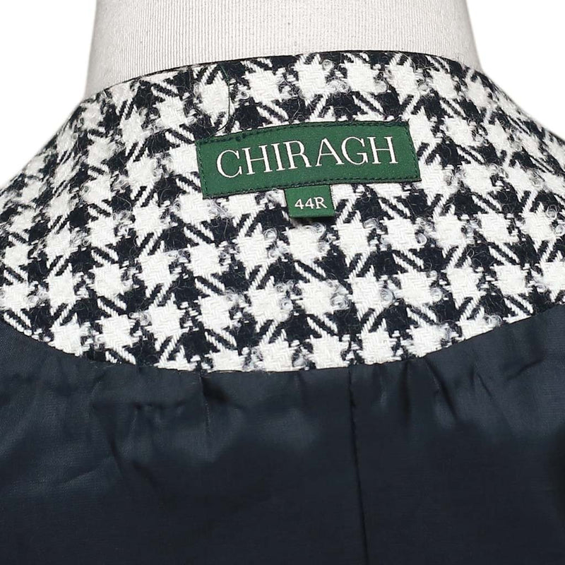 Mens Vest 44R Black White Check Wool Waistcoat Casual Formal Wedding Party Groom