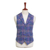 Mens Plaid Vest 44R Purple Blue Wool Waistcoat XL Casual Formal Wedding Party Groom