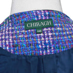 Mens Plaid Vest 44R Purple Blue Wool Waistcoat XL Casual Formal Wedding Party Groom