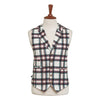 Mens Plaid Vest 44R Wool Ivory Blue Red Waistcoat XL Casual Formal Wedding Party
