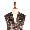 Mens Vest Suit Lapel Brown Geometric Velvet Dress Formal Wedding Waistcoat XL 46