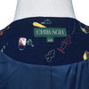 Mens Vest 44R Blue Corduroy Novelty Graphic Print Waistcoat XL Casual Formal Preppy