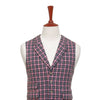Mens Plaid Vest 44R Pink Brown Wool Waistcoat XL Casual Formal Wedding Party Groom