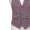 Mens Plaid Vest 44R Pink Brown Wool Waistcoat XL Casual Formal Wedding Party Groom
