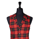 Mens Waistcoat Suit Vest 40R Red Black Yellow Tartan Plaid Wool Formal Wedding