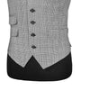 Mens Waistcoat Suit Lapel Vest 40R Gray Plaid Wool Formal Wedding Prom Party