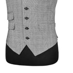 Mens Waistcoat Suit Lapel Vest 40R Gray Plaid Wool Formal Wedding Prom Party
