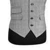 Mens Waistcoat Suit Lapel Vest 40R Gray Plaid Wool Formal Wedding Prom Party
