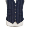 Mens Vest 44R Blue White Striped Wool Lapel Waistcoat Formal Wedding Groom Party