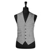 Mens Waistcoat Suit Lapel Vest 40R Gray Plaid Wool Formal Wedding Prom Party