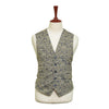 Mens Floral Vest 44R Beige Blue Jacquard Waistcoat Formal Wedding Groom Party