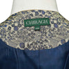 Mens Floral Vest 44R Beige Blue Jacquard Waistcoat Formal Wedding Groom Party