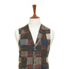 Mens Vest 44R Patchwork Wool Plaid Waistcoat Western Casual Preppy Wedding Party