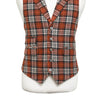 Mens Vest 44R Plaid Wool Orange Beige Waistcoat XL Western Casual Preppy Wedding