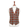 Mens Vest 44R Plaid Wool Orange Beige Waistcoat XL Western Casual Preppy Wedding